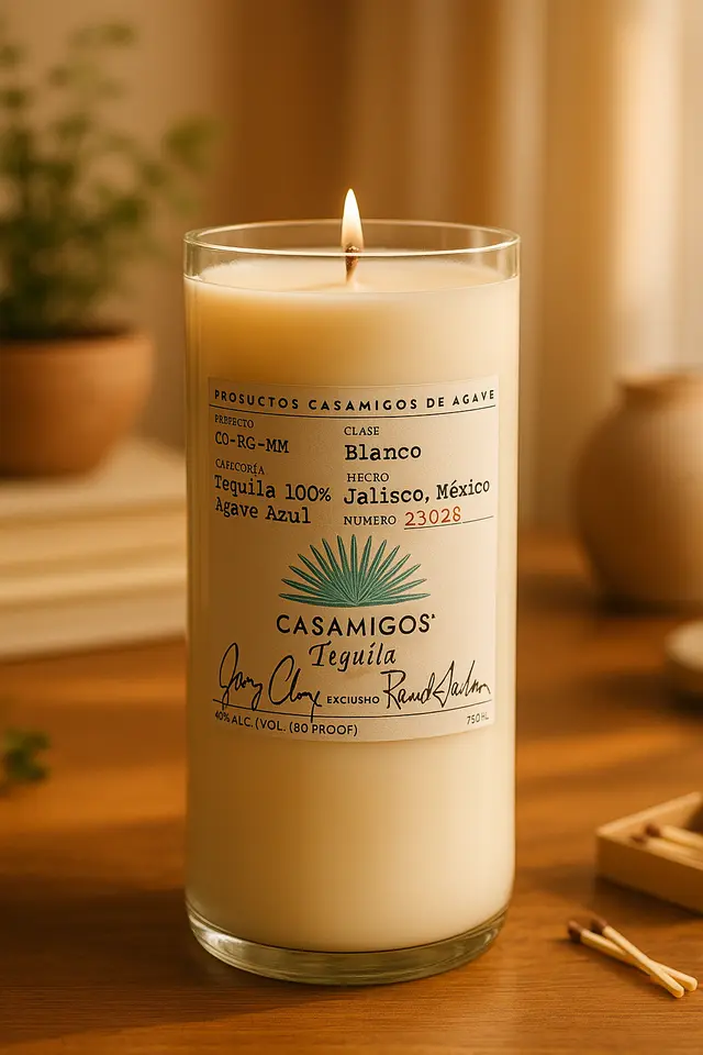 Casamigos Tequila Candle - Handmade soy candle in upcycled liquor bottle